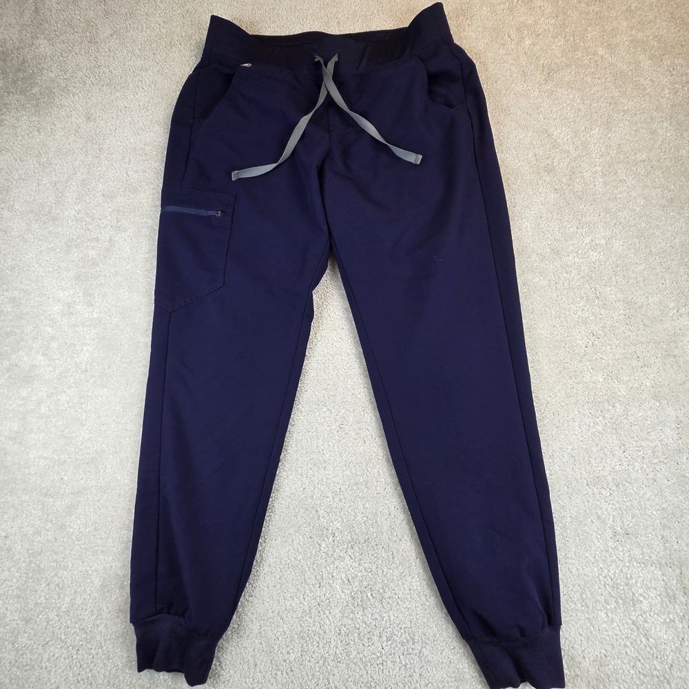 Figs Womens Zamora Jogger Scrub Pants Navy Blue Technical Collection Size M